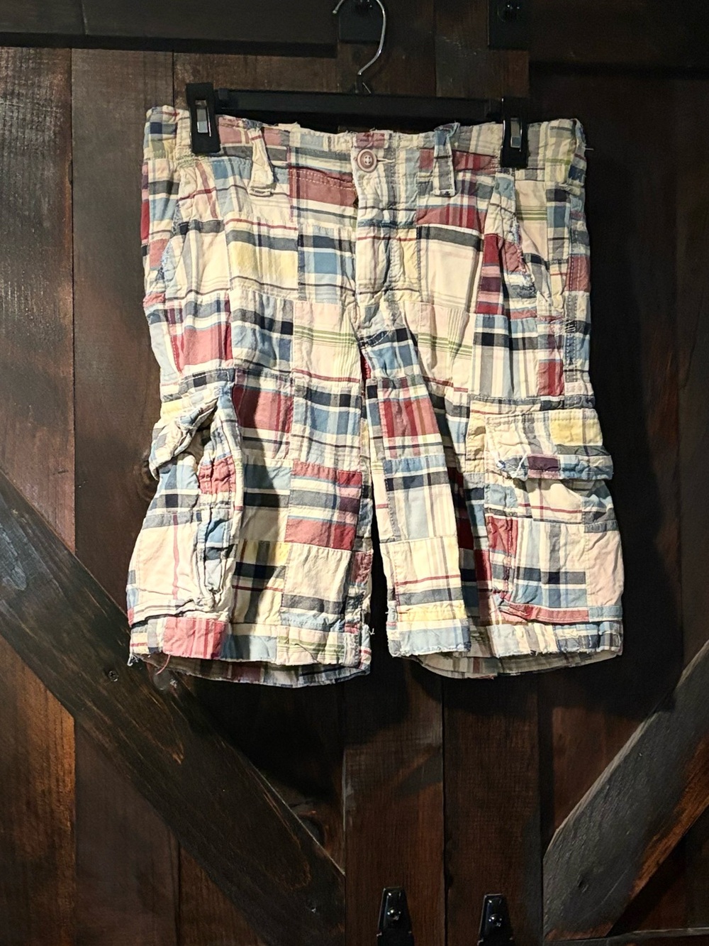 Abercrombie kids Plaid Cargo Shorts in Multi-Color